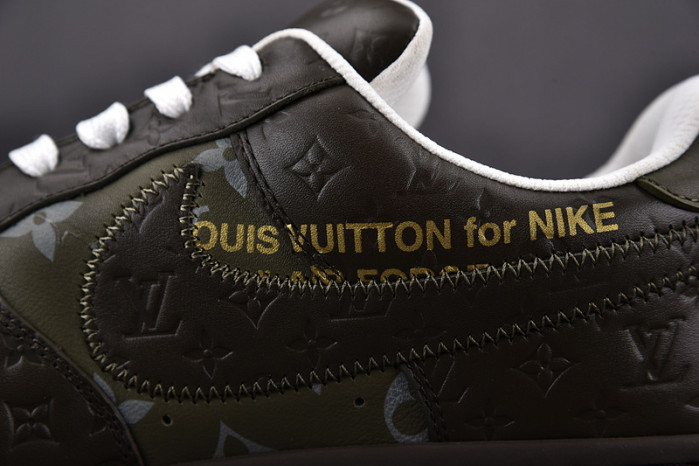 nike low air force 1 x grey green