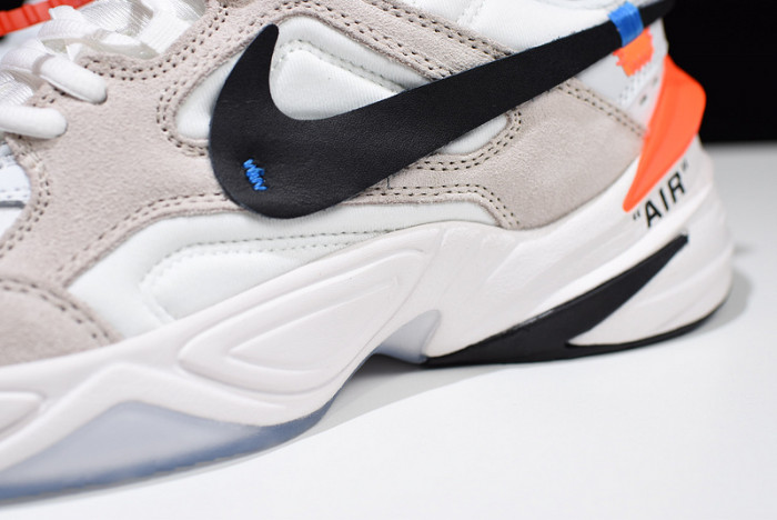ofw x nike m2k tekno white, black & team orange a03108 058