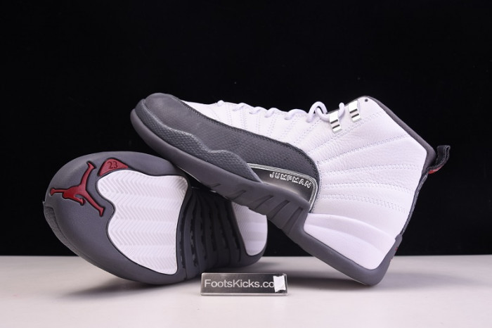 air jordan 12 gs white / dark grey 153265-160
