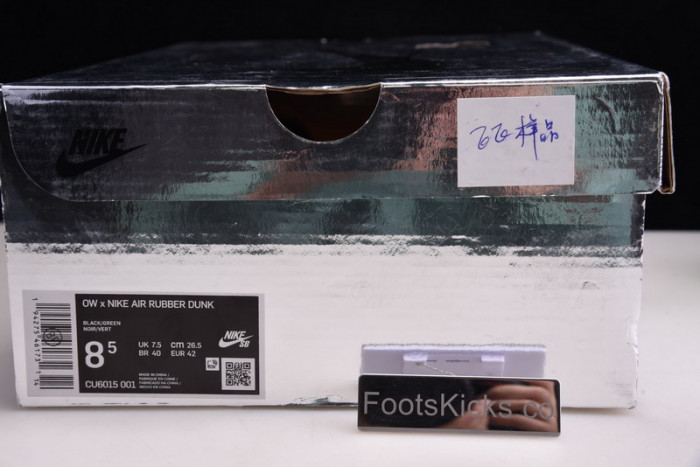 ofw x nike air rubber dunk “green strike” cu6015-001