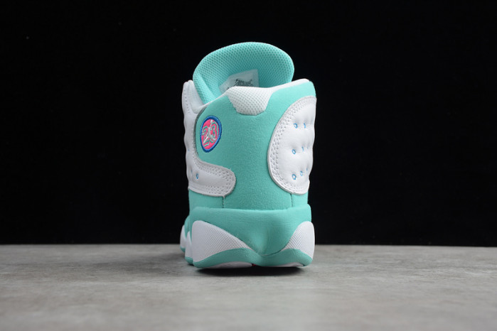 air jordan 13 retro white soar green pink (gs) 439358-100