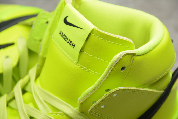 nike dunk high ambush flash lime cu7544-300