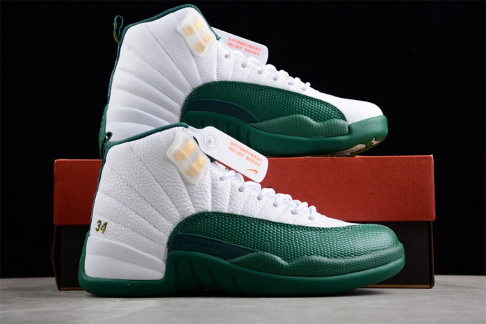 air jordan 12 white and green 136001-063